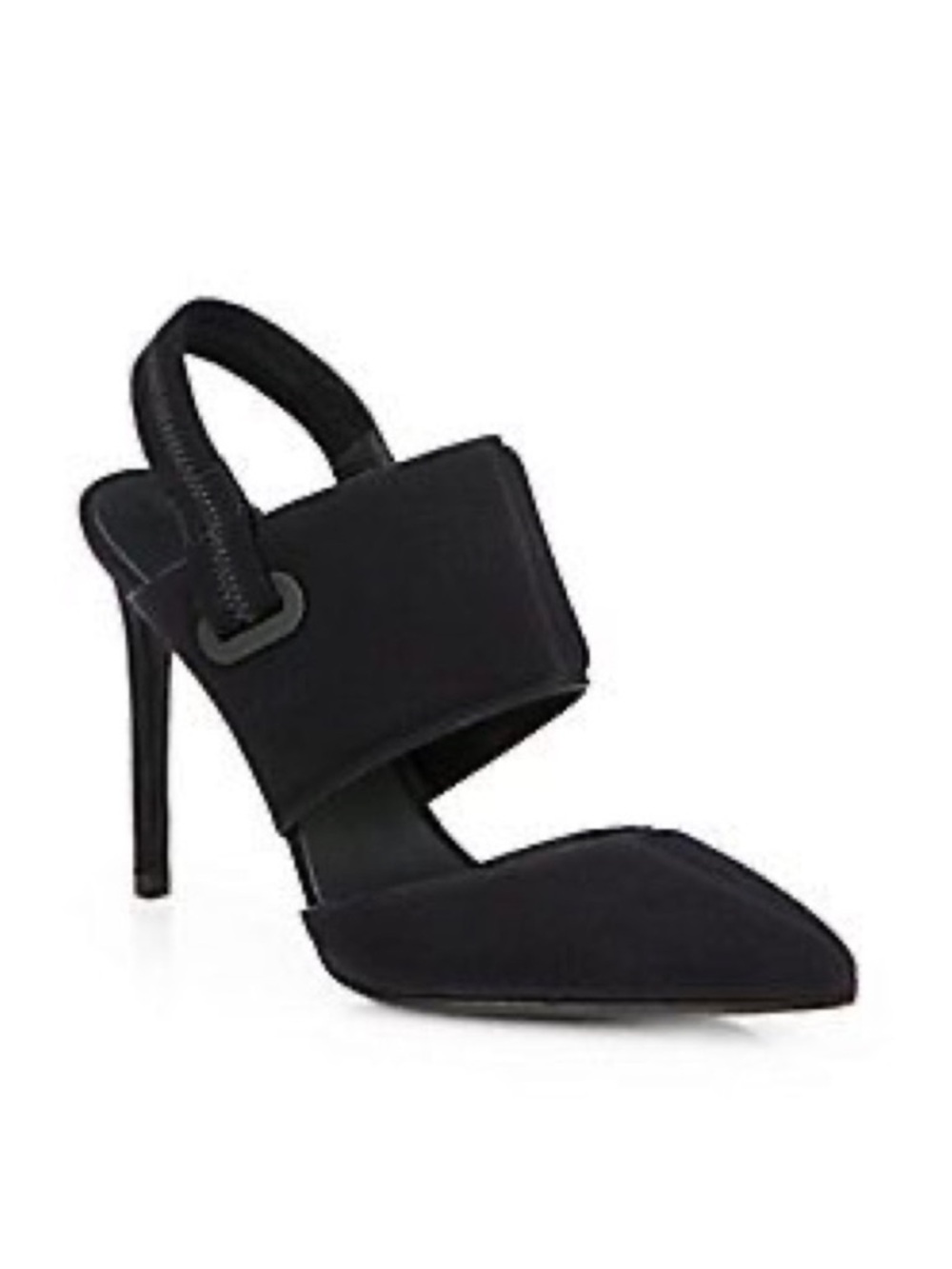 ALEXANDER WANG Karen Neoprene Black Slingback Heels Pumps Size 38